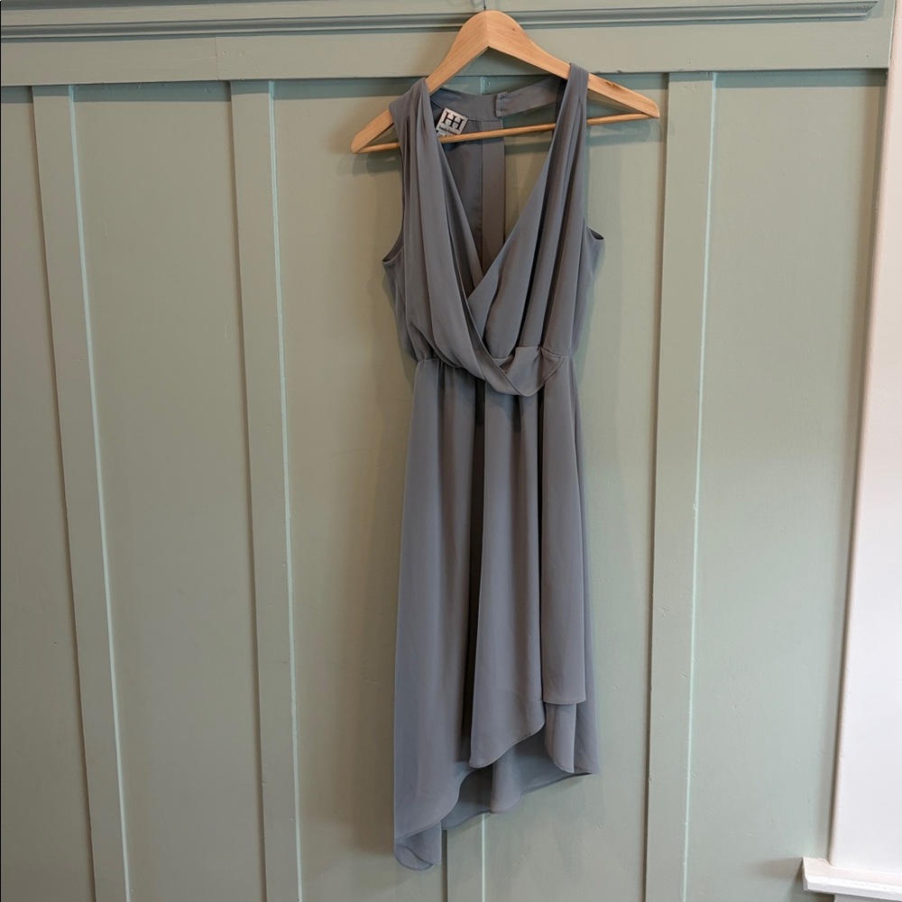 Revolve Haute Hippie Silk Grey Midi Dress – Asymmetrical – XS